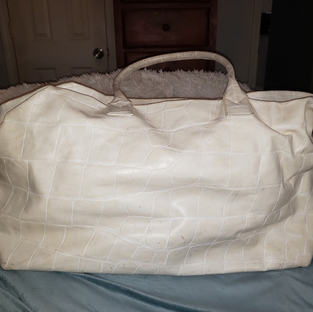Dooney and Bourke Croc embossed leather weekend bag